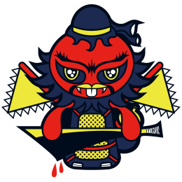 传统驱魔师道士大刀商业扁平矢量插图插画