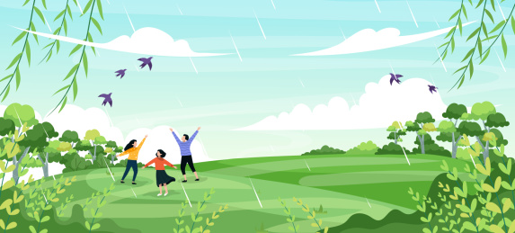 清明雨水风景插图