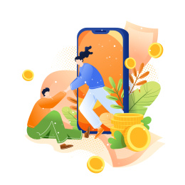 邀请好友矢量插画