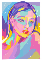 多彩色时尚人物插画