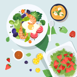 美食矢量插画