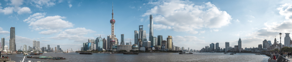 中国上海市城市建筑风光