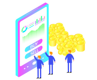 移动商务金融理财矢量插画素材
