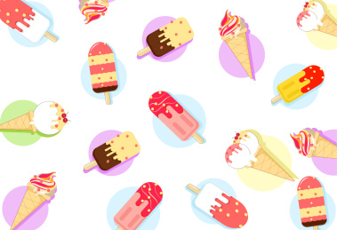 夏天冰激凌的插画