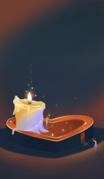 蜡烛心门孤独的青年男女情感插画竖版