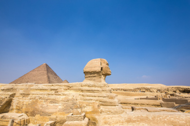 非洲埃及开罗吉萨金字塔和狮身人面像