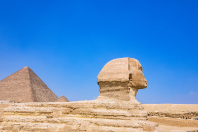 非洲埃及开罗吉萨金字塔和狮身人面像