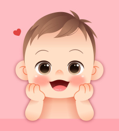 一个双手托腮的宝宝