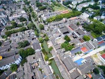 航拍浙江南浔水乡