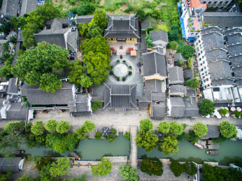 航拍浙江南浔水乡