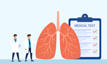 医生分析肺部医学检查的结果，新冠肺炎检测