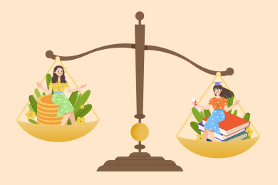 知识教育与金钱价值衡量对比