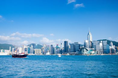 中国香港维多利亚港中环CBD