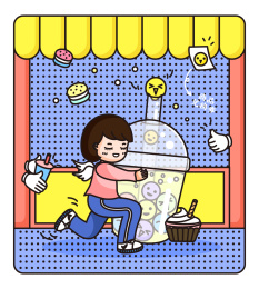 比赛活动夸张人物描边风格矢量插画
