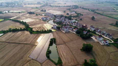 航拍中国安徽宣城郎溪县建平镇田园风光