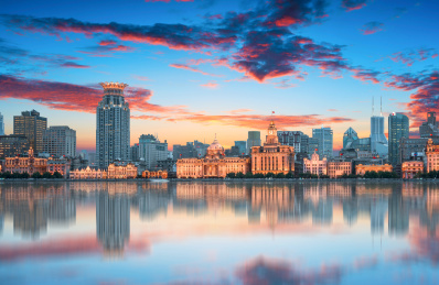 上海浦西外滩建筑风光全景