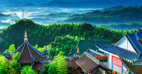 中国四川宜宾长宁县蜀南竹海龙吟寺