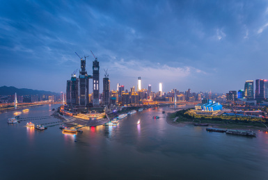重庆来福士朝天门广场长嘉汇夜景