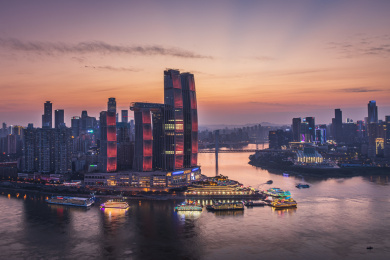 重庆来福士朝天门广场长嘉汇夜景