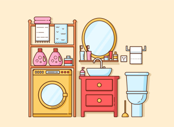 矢量卫生间插图