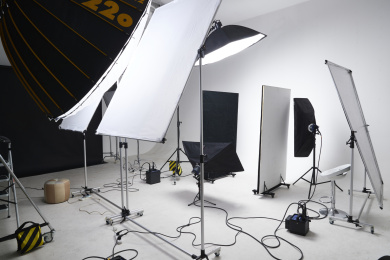 拍摄中的摄影棚