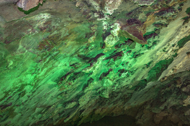 中国海南石花水洞的奇石异景