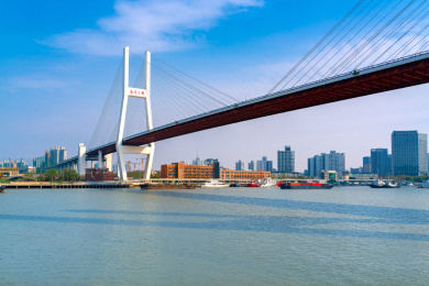 横跨中国上海黄浦江的南浦大桥