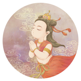 敦煌小飞天-合掌