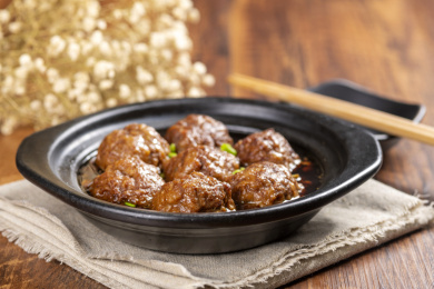 营养美味的红烧丸子特写