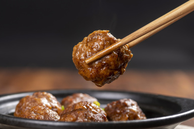 营养美味的红烧丸子特写