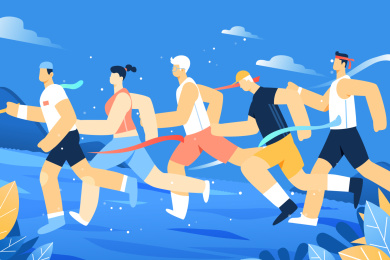 跑步运动会矢量插画