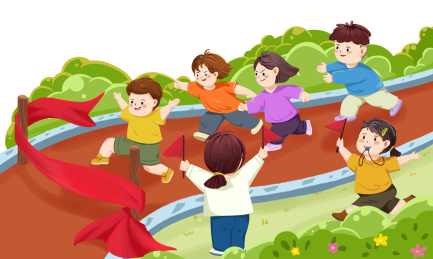 一群学生运动会赛跑的场景