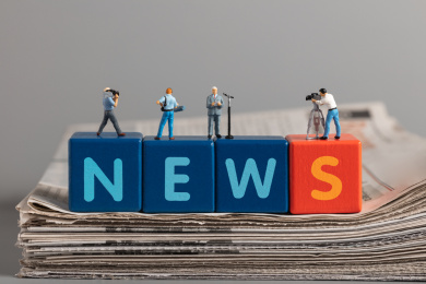 新闻发布会记者报刊英文积木news