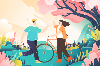 夏季出游矢量插画