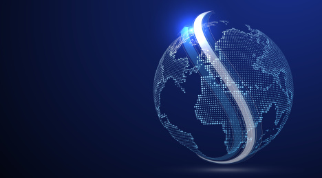 三维立体的地球,象征全球经济一体化