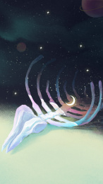 一副在海底深处的鲸鱼骨头叫鲸落星辰