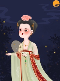 古代女子中秋节赏月