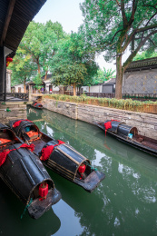 中国浙江省绍兴市老街道场景