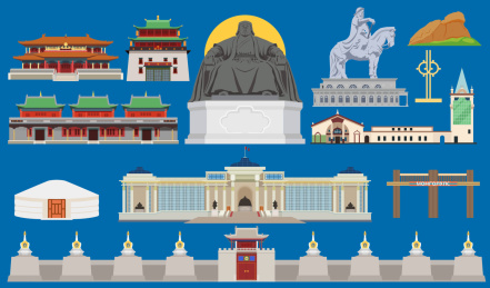 蒙古旅游地标古建筑