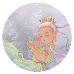 敦煌小飞天-持香炉