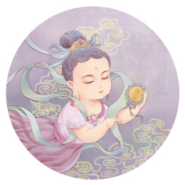 敦煌小飞天-持宝镜