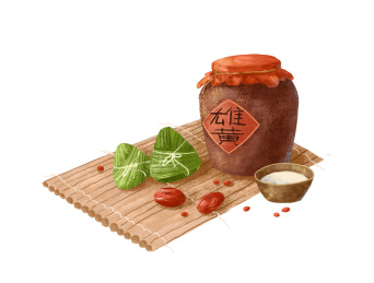端午节的雄黄酒和粽子
