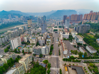 航拍巴中市城区 巴中