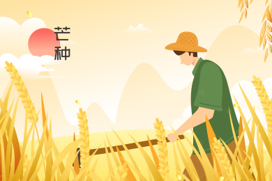 芒种节气矢量插画