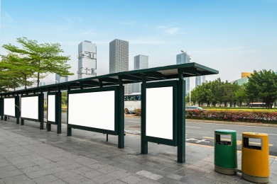 公交站广告牌 公交站