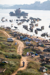 广东三水大塘，水上渔村