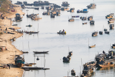 广东三水大塘，水上渔村