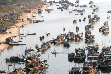 广东三水大塘，水上渔村