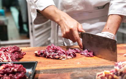 厨师切牛肉 切牛肉