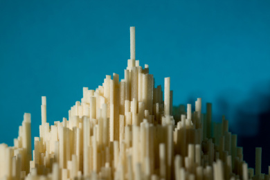 面条组成的建筑群